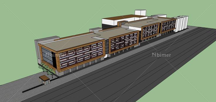 现代多层办公楼(70016)su模型下载