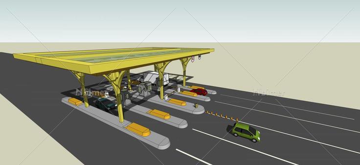 收费站(60677)su模型下载