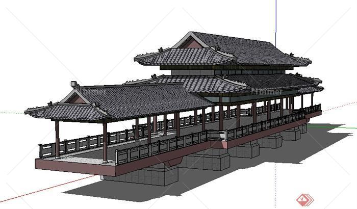 某旅游景区古典中式建筑设计su模型