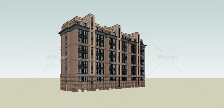 简欧风格高层住宅公寓(36354)su模型下载