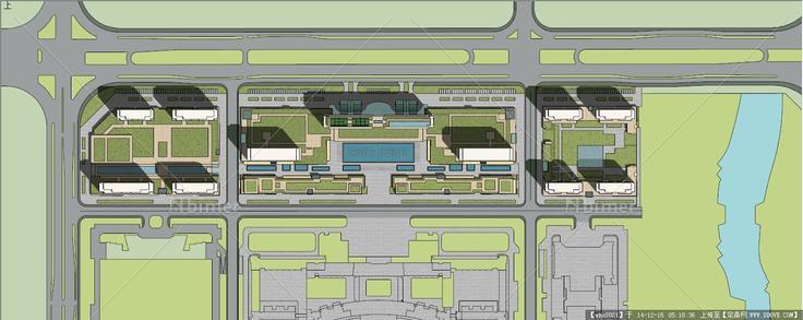 某市一个行政中心区块概念方案设计su精致模型