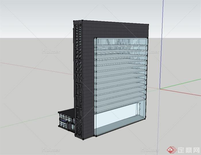 某现代风格详细办公大楼设计su模型[原创]