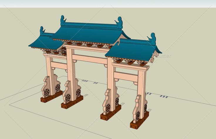 幸福桥牌坊(44157)su模型下载