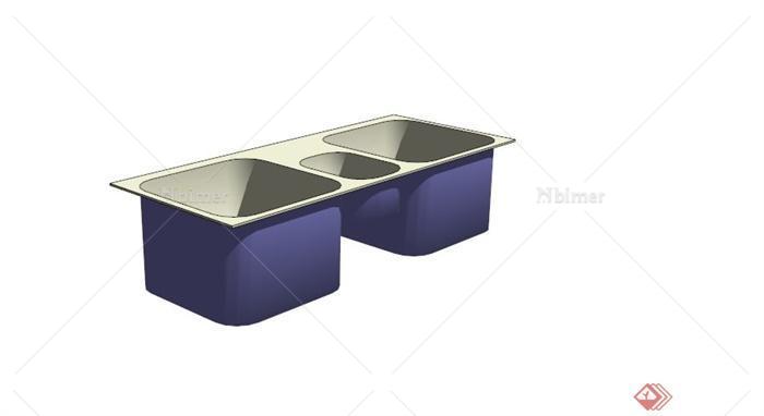 厨房洗菜池设计SU模型素材[原创]