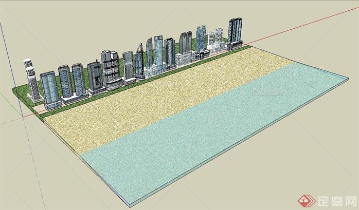 某现代风格城市综合体建筑方案设计SU模型