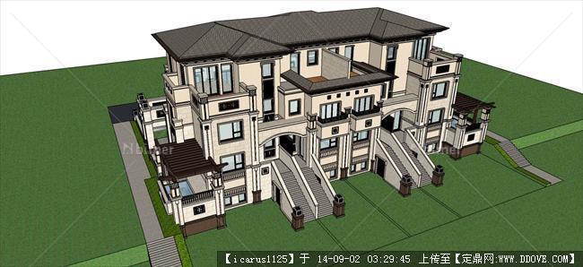 新古典别墅建筑设计方案su模型