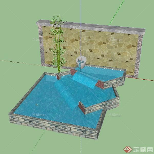 景观喷泉水景设计方案SU模型3