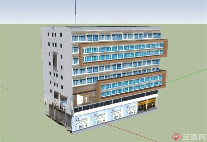 某现代风格九层商住房建筑设计SU模型