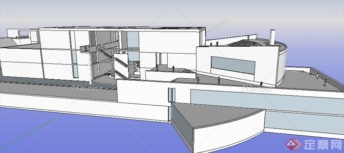 某现代风格博物馆建筑设计SU模型素材31