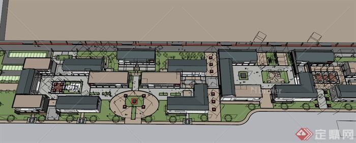 某城市商业街景观设计SU模型