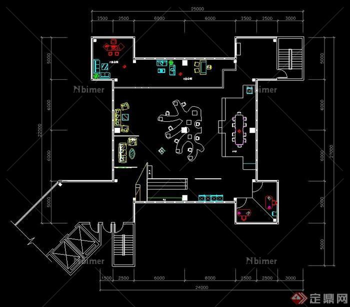 某广告设计公司装饰设计SU模型（带CAD）