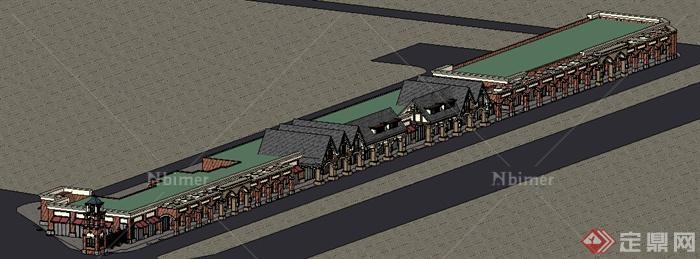 某欧式商业街建筑设计方案su模型