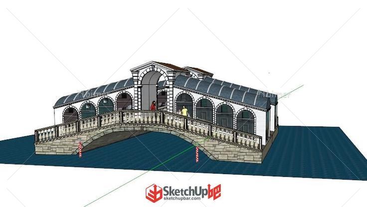 SU模型 威尼斯里亚托桥一个，红宝石支持！