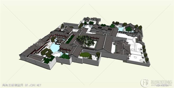 5563住宅规划 su模型 3d