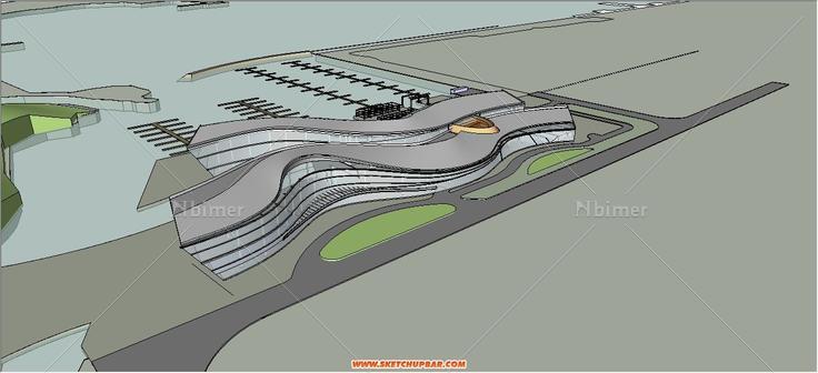 某市游艇俱乐部-概念设计模型