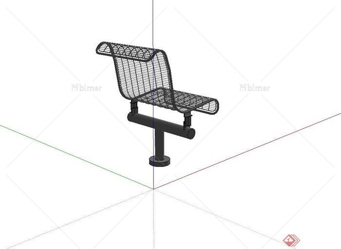 某公园休铁艺座椅设计su模型[原创]