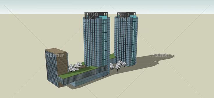 现代高层办公楼(61817)su模型下载