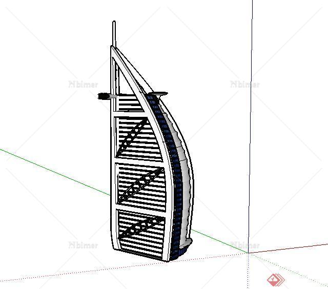 迪拜某豪华大酒店设计SU模型