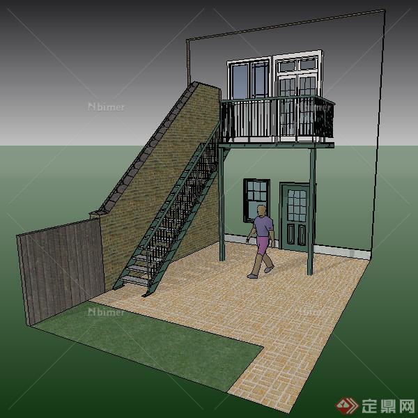 建筑设计之现代楼梯设计素材su模型