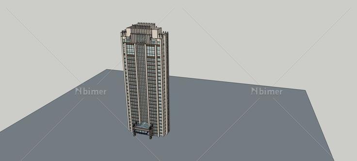 新古典风格高层公寓(75741)su模型下载