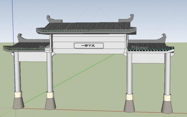 发一个改造的牌坊的SketchUp模型~