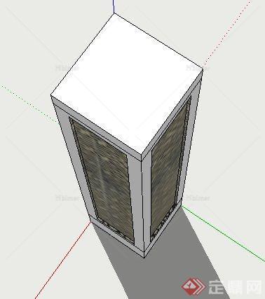园林景观方形灯柱设计SU模型[原创]