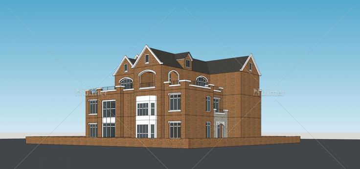 英式叠拼别墅(70920)su模型下载