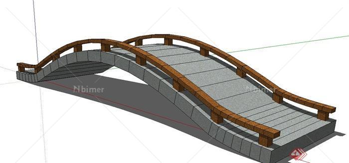 园林景观节点拱形桥设计SU模型[原创]