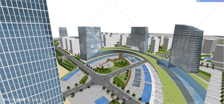 温江农科城城市设计su模型