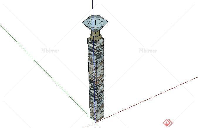 钻石路灯灯柱SketchUp(SU)3D模型