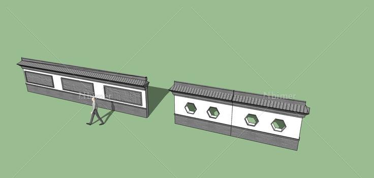 中式景墙(72364)su模型下载