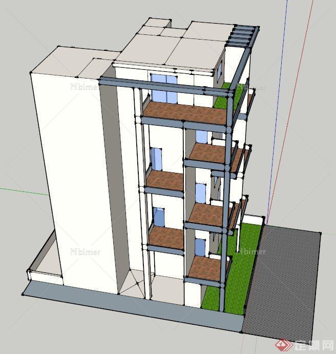 住宅建筑造型布局设计SU模型