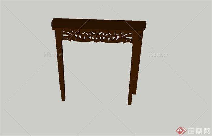 某古典中式风格全木质桌子SU模型设计[原创]