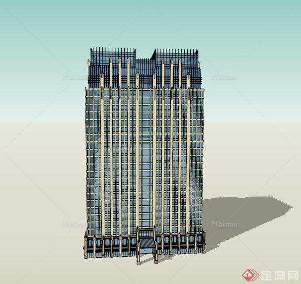 新古典某办公楼建筑设计SU模型