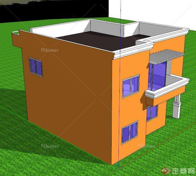 两层别墅建筑设计SU模型