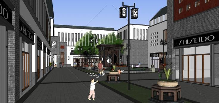 精致的新中式景观及建筑建筑设计方案带SketchUp