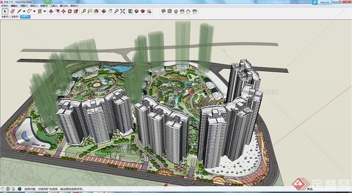 某地区居住区住宅建筑设计SU模型