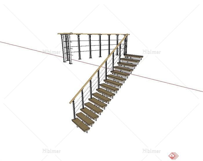 某现代风格精致楼梯设计su模型[原创]
