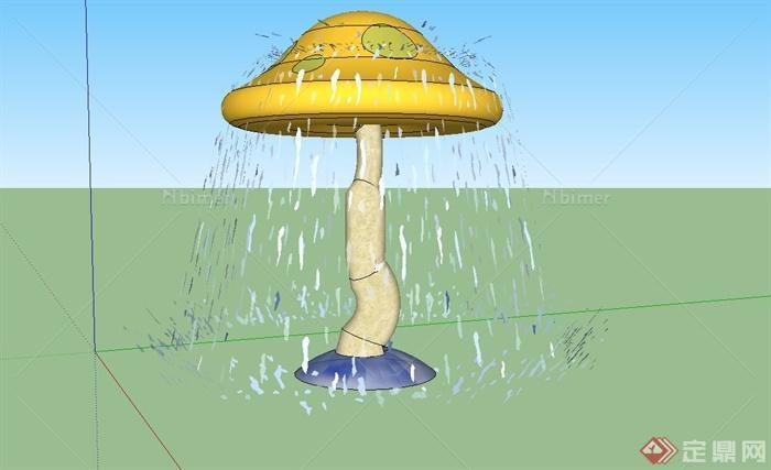 蘑菇小品喷泉设计su模型