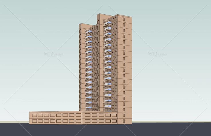 现代高层住宅楼(40411)su模型下载