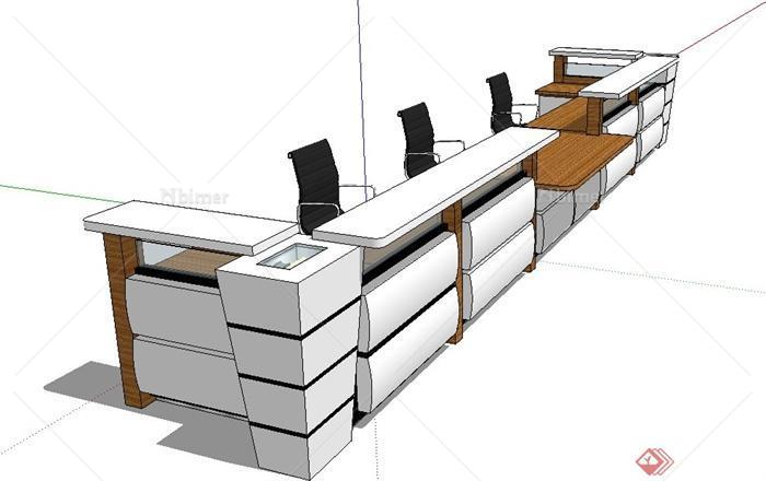 室内服务台设计SU模型