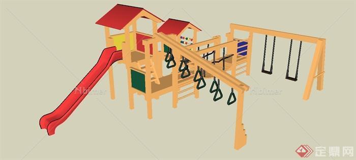 木质儿童游乐设施su模型[原创]