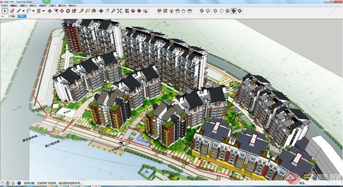 某住宅小区建筑规划设计SU模型1