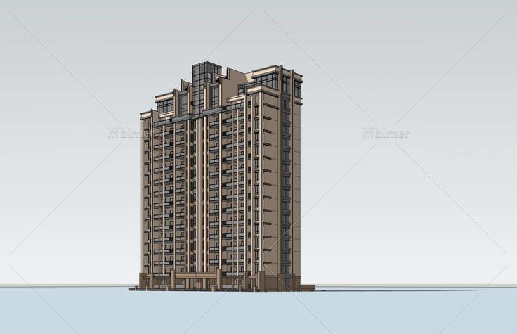 新古典风格高层住宅楼(42298)su模型下载