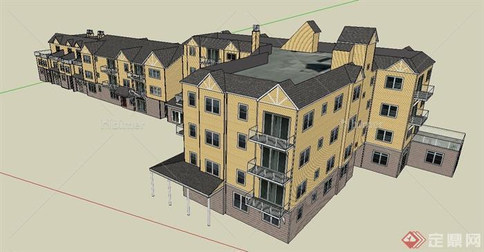 东南亚风格住宅建筑设计su模型