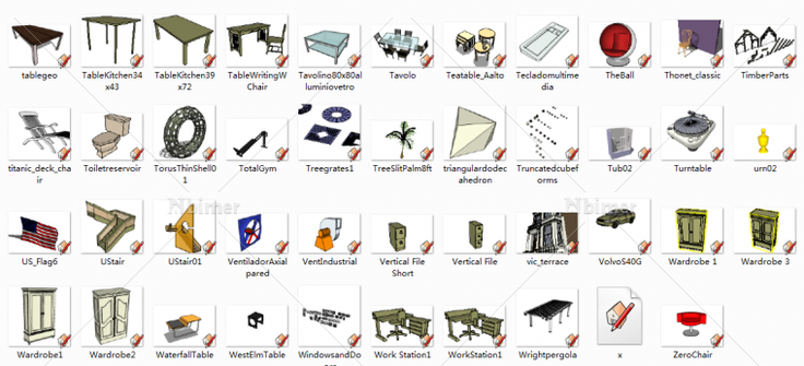sketch up组件及家具等共842个