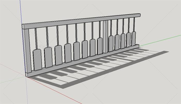 某现代钢琴栏杆设计SU模型[原创]