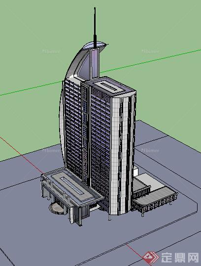 某现代酒店建筑设计方案SU模型37