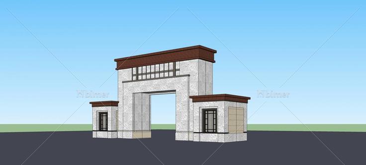 简欧风格小区大门(71786)su模型下载