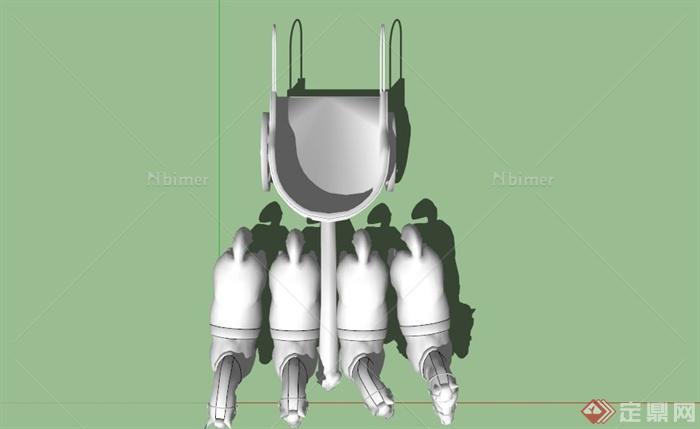 某马车造型雕塑小品SU模型